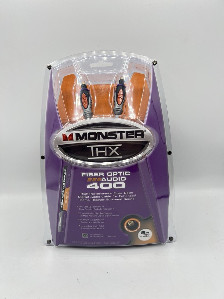 NIP Monster THX 400 Fiber Optic Audio 4 ft High-Performance Digital Audio Cable