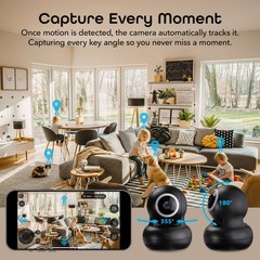 Geeni Sentinel 2K Smart Indoor Camera Auto Tracking Dual-Band 2.4GHz & 5GHz WiFi
