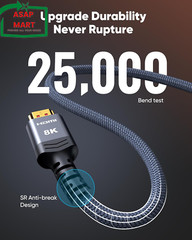 Highwings Short 8K HDMI Cable 1FT/0.3M 48Gbps, Ultra High Speed HDMI Braided Cor