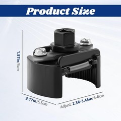 Universal Oil Filter Wrench Adjustable with Auto-Clamp Spring, 60-80mm (2.36-3.1