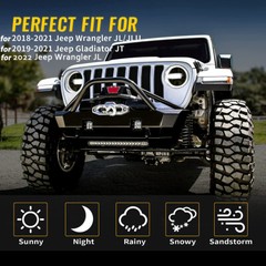 9in LED DRL Headlights For Jeep Wrangler JL Gladiator 2018-2024 4in Fog Light