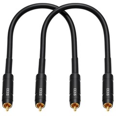 2 PCS 1 ft RCA Preamp Jumper Cable Male to Male 12AWG Soft Link Audio Cord