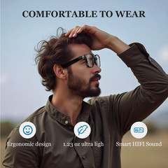 2in1 Photochromic Smart Glasses Sunglasses Bluetooth 6.0 Speaker Calling Music
