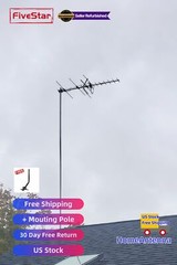 Super Strong Yagi Outdoor TV Antenna 200 Mile Reception Attic Roof