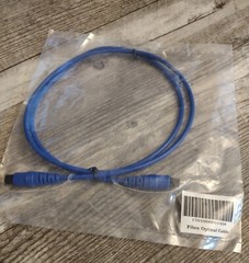 3′ Ft TOSLink Digital Optical Audio Fiber Optic Cable Wire Male to Male Lot Of 2