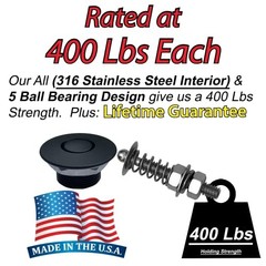 Black 1.5″ & Quick Release Latch Hood Pin Made in USA 2″ Stud Black-1.5″