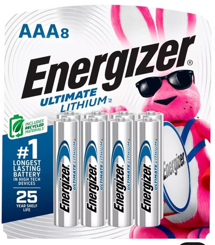 Energizer Ultimate Lithium AAA Batteries 8 Pack (L92SBP-8) BRAND NEW