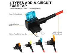 16-Pack Fuse Tap Kit – 4 Types 12V Add-A-Circuit Automotive Fuse Adapter
