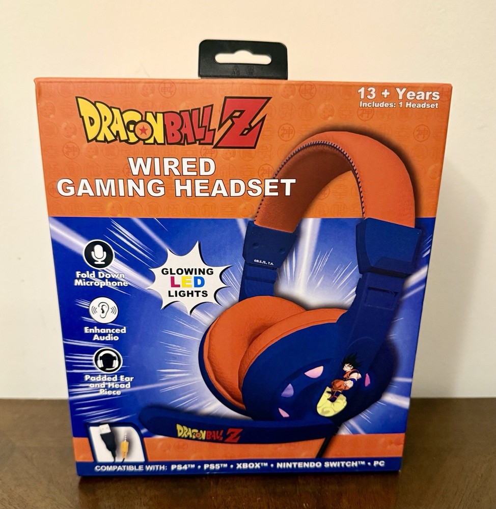NEW🐉GOKU Dragon Ball Z Wired Gaming Headset🎧Microphone LED Light Headphones🔮