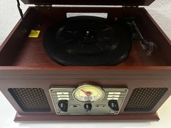 Victrola Nostalgic 6-in-1 Bluetooth Record Player & Multimedia Center – Mahogany