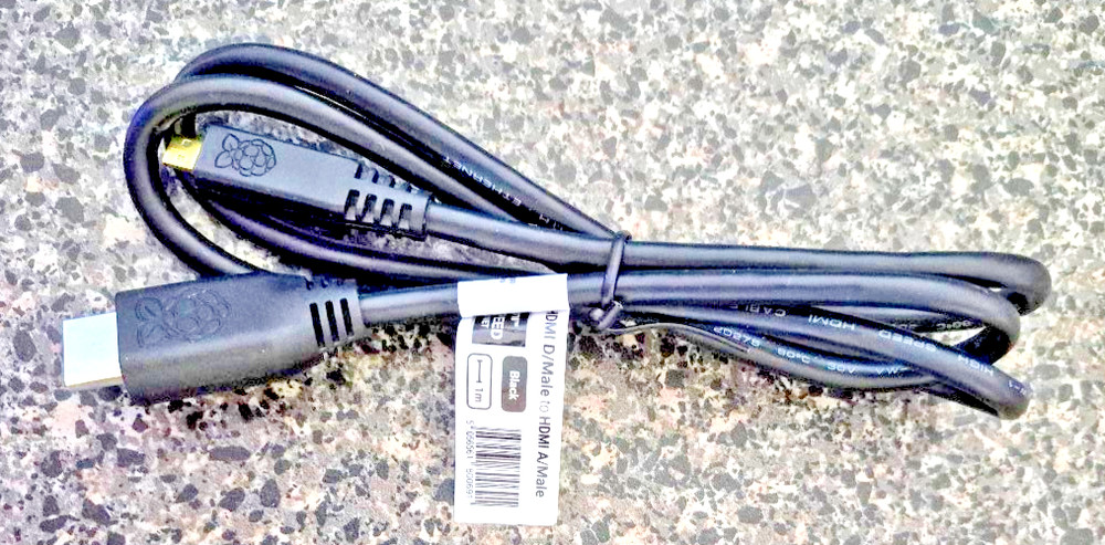 MICRO HDMI D/MALE TO HDMI A/MALE RASPBERRY PI HIGH SPEED CABLES – 3 FEET – NEW