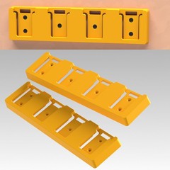 Battery Rack for DeWalt 20V, 4 Slot, Yellow-4pc