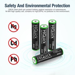 Hiquick 1100/2800mAh AAA AA Rechargeable Batteries 1.2V / 8 Slots Charger Lot