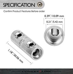 2 Wire Coupler Terminal Butt Connector 8 GA AWG Gauge Joiner Barrel Set Screw