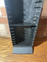 Vintage Laserline 25 VHS Tape Tower Storage Rack Black Plastic Video Movie Tower