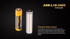 2 pack Fenix ARB-L18-3400 rechargeable 3400mAh Li-ion battery w/Fenix Charger