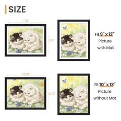 upsimples 10×13 Picture Frames, Display Pictures 9×12 with Mat 10×13, Black
