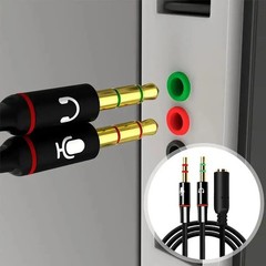 3.5mm Audio Jack to Headphone Microphone Splitter Converter Adaptor Mobile Tab