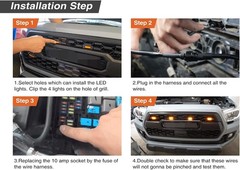 LED Grill Lights for 2016-2022 Aftermarket Toyota Tacoma TRD PRO Grille with Har