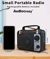 Multi-Band AM/FM/SW1-2 Radio Transistor Radio AC or Battery Operated with Best