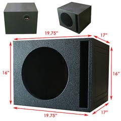 Single 12″ Vented Armor Coated Subwoofer Box with Painted Kerf Port 1″ MDF
