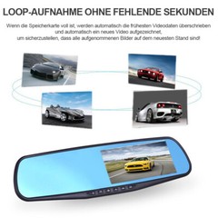 1080P HD Rearview Mirror Car DVR Dual Dash Cam Camera Front Rear Video Recorder