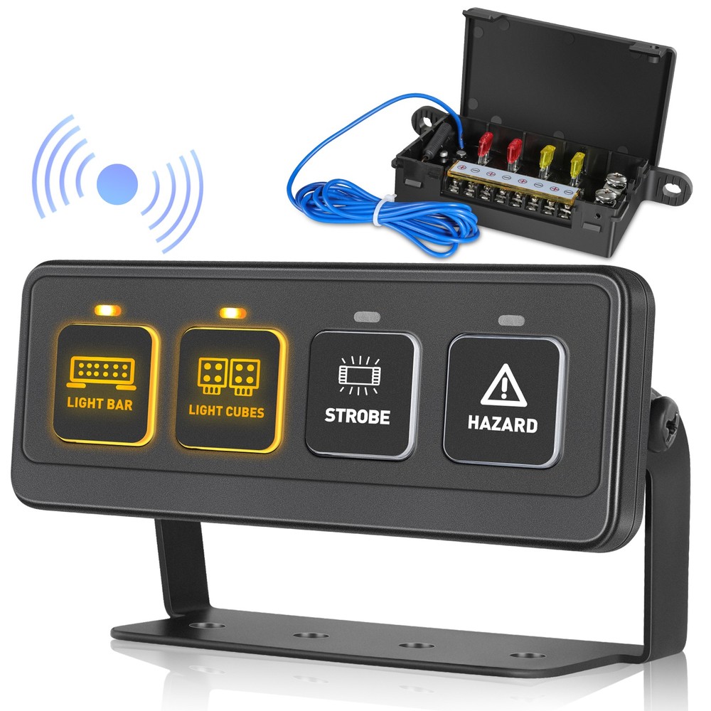 4/6/8 Gang Wireless Switch Panel Circuit Control Box LED Light Bar Truck Offroad