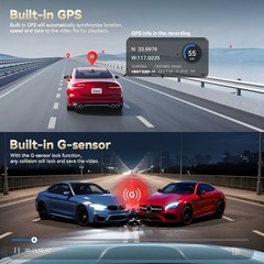 REDTIGER Dash Camera 4K Front and Rear Dash Cam Built-In WiFi & GPS, App control