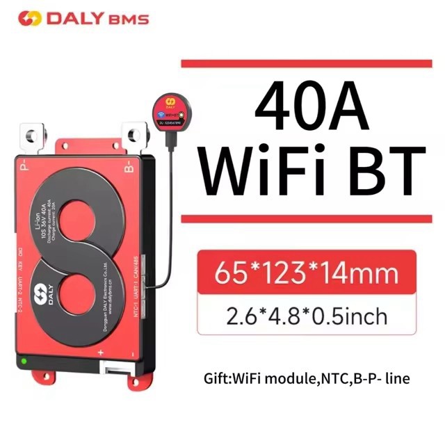 Daly Wifi BMS 4S-20S 12V-72V Li-ion LiFePo4 40A-500A Smart BMS +BT Module Lot