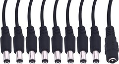 New DC 1 Female to 8 Male Power Splitter Cable for CCTV Surveillance System