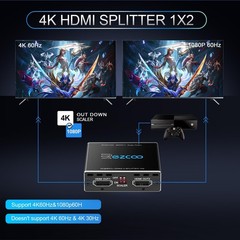 4K HDMI Splitter 1×2 – HDR, Dolby Vision, Down Scaler, HDCP2.2, EDID, Game Conso