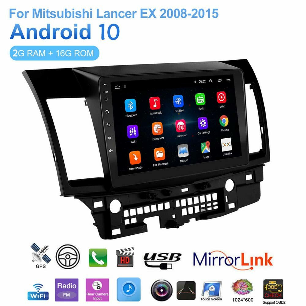 10.1″ Car Android 10.0 Radio GPS Navi FM Stereo For Mitsubishi Lancer 2008-15