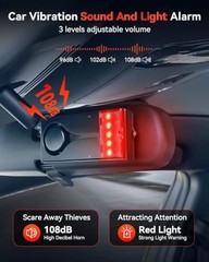 Car Anti-Theft Vibration Alarm, 108dB Automobile Vibration Sound & Light