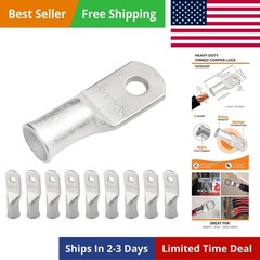 10pcs 4 Stud Tinned Copper Wire Lugs, Heavy Duty Battery Cable Ends,4 Guage R…