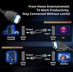 HDMI CABLE CERTIFIED ULTRA HIGH SPEED 2.0 4K for HDTV PC LAPTOP GAMING