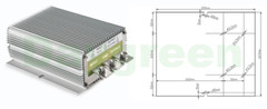 24V to 13.8V 60A 828W DC-DC car waterproof power converter 18-35V to 13.8V