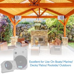 Pyle Wired 6.5″ Indoor/Outdoor Waterproof Speakers (Pair) – White PDWR50W
