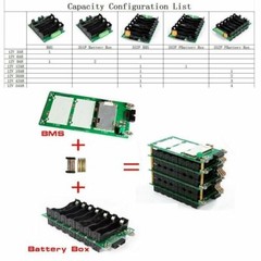 12.6V 3S 18650 Power Wall Battery Pack Case Box 40A/80A BMS Protection Board DIY