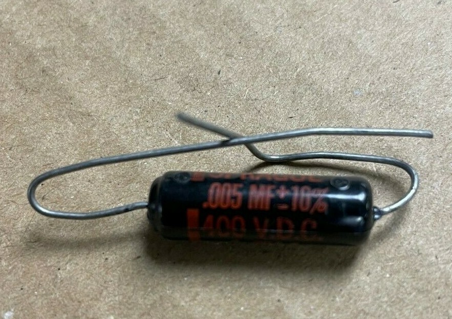 NOS Sprague Black Beauty Mylar 0.005 MFD @ 400 VDC Axial Capacitor, 4TM-D50