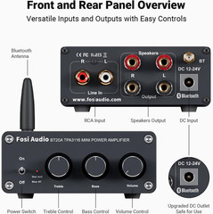 BT20A Bluetooth Stereo Amplifier, 2 Channel Home Audio Component Amplifiers for