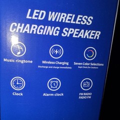⭐️NEW MODEL AWESOME ⭐️LARGE LED WIRELESS Phone Charger/SPEAKERS,FM/ CLOCK/ ALARM