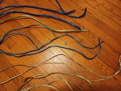 ROCKFORD FOSGATE 4 AWG 8 AWG BLUE SILVER POWER OR GROUND WIRE BLUE 48 + FEET