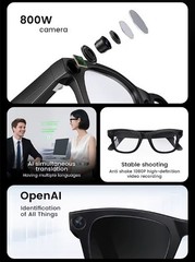 AI Smart Glasses 2026 HD Camera Video Recording Translation Bluetooth Clear Lens