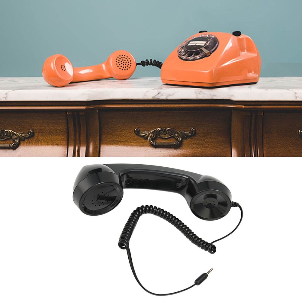 Retro Phone Handset Radiation-Proof Receiver For Mobile/PC (Black)