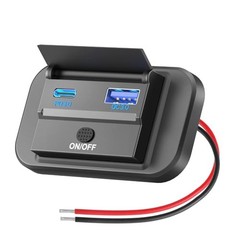 12V USB Outlet Surface Mount Lightweight PD USB C 30W and QC 3.0 18W Ports for