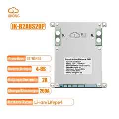 JK-B2A8S20P Smart BMS 4S-8S 200A Li-Ion LiFePo4 BMS 2A Active Balancer BT/RS485
