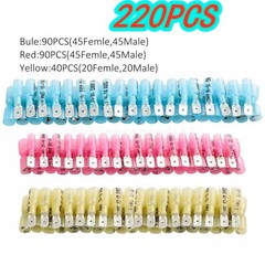 220x Waterproof Heat Shrink Spade Wire Connectors Electrical Crimp Terminals Kit