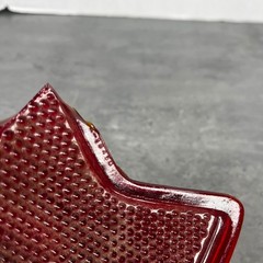 Vintage Red Tail Light Lens Chevron V-Shape Textured Glass Part 13450