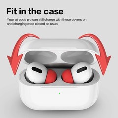 [4-Pair] WQNIDE Ear Tips for Airpods medium, 4 Pair (Black/Blue/Red/Green)