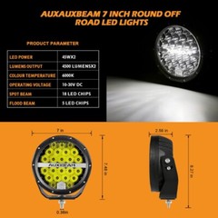 AUXBEAM 7″ 240W LED Work Lights Pods Bar Spot Driving Lamp + Protective Covers